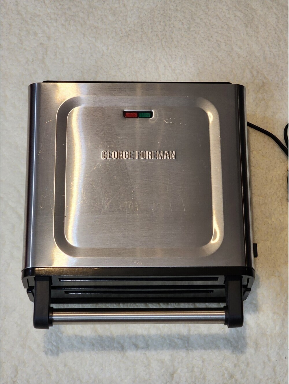 George Foreman GRS6090B Contact Smokeless - Ready Grill - Silver, New